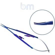 Barışhan Medikal Mikrocerrahi Eğri Uç Iğne Tutucu Mavi 6.2 Inç Yuvarlak Sap Titanyum Cerrahi Eğitim Materyali