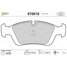 Valeo 670018 - Fren Balatası On Bmw E46 E36 91 05