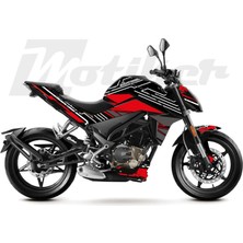 Motiker Cfmoto 250NK K'night Model Parçalı Motosiklet Kaplama Sticker Etiket Modeli Kırmızı Gri Beyaz