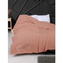 Tuable Waffle Tek Pike Çift Kişilik 220X240CM Krem - %100 Pamuk Yumuşak Pike