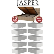 Jasper Antrasit Çizgili Büyük Boy Baza Altı ve Çekyat Hurç - 65X45X22 cm - Organizer.