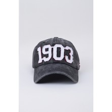 Kapin 1903 Kartal Yazılı Eskitme Premium Unisex Şapka - Füme