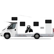 Motiker Ayı ve Ağaç Karavan Off Road Sticker Etiket