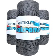 Kapamarka 3 Adet Polyester Makrome Ipi 420 Koyu Gri 100 gr