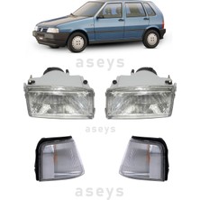 Gözpar Oto Fiat Uno Sağ-Sol Far ve Sağ-Sol Sinyal Takım Halinde 4 Parça