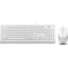 A4 Tech F1010 USB Q Klavye-Mouse Beyaz Set