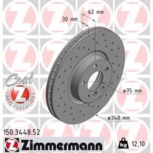Zimmermann Fren Dıskı On Bmw E70 E71 E72 F15 F16 Delikli 986479436-DF4853S