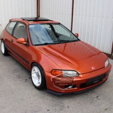 Caralp Honda Civic Eg 1991-1995 Uyumlu Üniversal Laguna Lip Esnek Ön Lip 2 Parça Tampon Altı Dil Karlık Ön Ek
