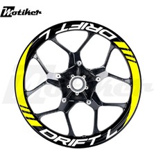Motiker Mondial Drift L Geniş Jant Sticker Modeli 16'lı Sarı Beyaz