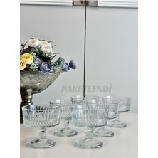 Teknotrust 6'lı Ayaklı Cam Kase Seti, Dondurma ve Sunum Için Şık ve Kullanışlı Tasarım