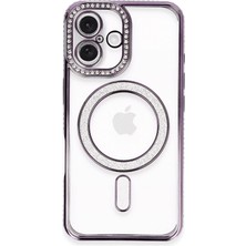 İlk El Grup iPhone 16 Plus Kılıf Joke Simli Magneticsafe Kılıf - Derin Mor