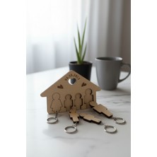 Grandmix Kişiye Özel Isim ve Tarih Yazılı Ahşap Aile Anahtarlık Panosu Duvar Tipi Giriş Organizer