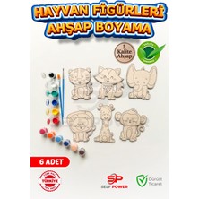 Empressco Çocuklar Için Çok Renkli Ahşap Hayvanlar Boyama ve Gelişim Seti