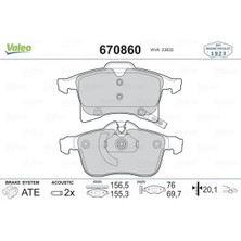 Valeo 670860 - Ön Balata Astra H 04 Merıva 03 Zafıra 05 Corsa C D 03 Combo 04