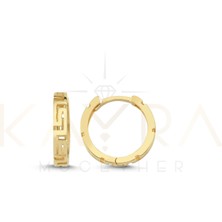 Kayra Mücevher Desen Altın Halka Küpe AHK35