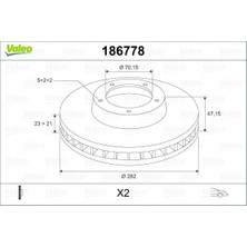 Valeo Ön Fren Diski Hava Kanallı Honda Cr-V 2.0l B20 96-01 / Hr-V 1.6l D16W1 99-07 / Prelude 2.0l F20A4 92-96 2.2l H22A4 97-01 282 Çap x 5 Bijon - Takım Disk Fiyatıdır