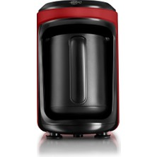 Empressco Kırmızı 5 Fincan Kapasiteli Aroma Türk Kahve Makinesi, Şık ve Pratik Tasarım