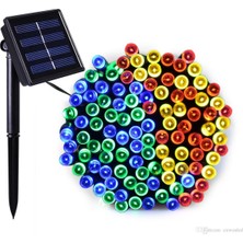 Sge Teknoloji Güneş Enerjili 100 LED 12 Metre Rgb Çok Renkli Bahçe Aydınlatması LED Işık