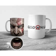 Pixxa God Of War Kratos Tabanı Ağız Desenli Kupa Bardak