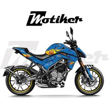 Motiker Cfmoto NK250 2024-2025 Yeni Kasa Parçalı Kaplama Sticker Etiket Modeli Mavi - Sarı Renk Mcqueen Tasarım 