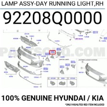 IAG I20 Gündüz Farı Sisli Sağ 2020- Oem No (92208Q0000)
