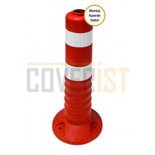 Coverist Plastik Yol Şerit Ayırıcı Otopark Dubası 45CM Reflektifli Delinatör Tpu