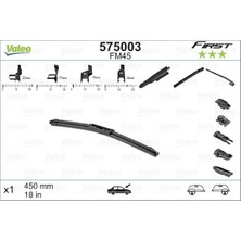 Valeo Silecek Süpürgesi 45CM X1 Muz Tipi First 4 Aparatlı/multiconnection Üniversal VFB45