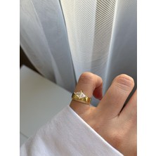 Venüs Design Çelik Taşlı Serçe Parmak Yüzük (Ayarlanabilir)