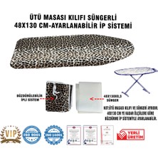 Vip Home Concept Ütü Masası Kılıfı Vip 48X130 Cm-Süngerli Ütü Bezi Ütü Masası Bezi-Leopar