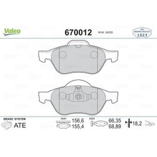 Valeo 670012 - Ön Balata Megane Iı 02 Scenıc Iı 02 Clıo Iıı 05 1.5dci 1.6 16V 2.0 16V