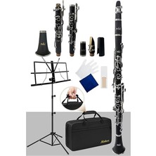 AyrStore BNS-4000 Sol Klarnet 4 Yüzüklü (Askı Çanta Kamış Bez Eldiven Nota Sehpası Hediye)