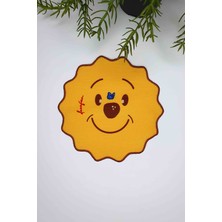 Decofav Oval Dekoratif Nakış Kenarlı Sevimli Ayıcık Yüzü Desenli Kokteyl Peçetesi 1 Adet