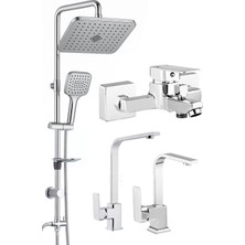Blackfit Krom Tepe Duş Seti Duş Başlığı Mutfak Lavabo Banyo Bataryası Çeşme