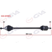 GVA Komple Aks Sağ Golf Vı 1.6i Auto. 08-13 883MM