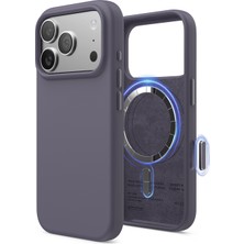 Elago iPhone 18 Pro / 17 Pro 6.3 Manyetik Silikon Kılıf – MagSafe Uyumlu Premium Yumuşak Dokulu Koruma Koyu Lila