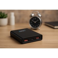 Enerx ENR-P10A 10.000 mAh 1A Siyah Powerbank Çift USB Çıkışlı