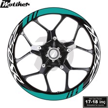 Motiker Cfmoto 250SR Geniş Jant Sticker Modeli 16'lı Turkuaz Beyaz