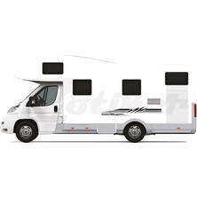 Motiker Karavan Şekilli Çizgi Sticker Etiket