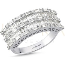 Kayra Mücevher Baget Taşlı Pırlanta Yüzük PY29