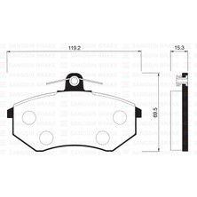 SANGSIN Sangsın SP1043 Ön Fren Balata Ince Vw Golf Iı Iıı / Polo Classıc 95-> / Passat 88-97 / Caddy 95-04 / Seat Cordoba / Ibıza GDB1048-GDB1044 357698151A-357698151D-WVA20669