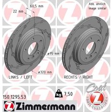 Zimmermann Fren Dıskı Arka Bmw E46 Z4 E85 E86 Havalı Kaplamalı Cızgılı