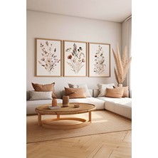 Artavessa 3 Parça Modern Tema Ham Renk Gerçek Ahşap Çerçeveli Tablo Seti 20 x 30 Çok Renkli