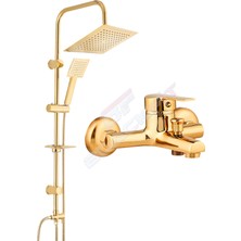 Blackfit Gold Tepe Duş Seti Duş Robotu Banyo Duş Bataryası Yağmurlama Duş Başlığı