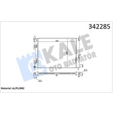 Kale Radyatör Brazing Accent Blue 1.4i-1.6i- I20 1.4i 500X382X16