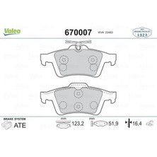 Valeo 670007 - Arka Balata Focus Iı Cmax 03 Connect 02 Laguna Iıı 07 Opel Vectra C 02 Sıgnum 03 Cıtroen C5 08 Peugeot P508 10 18 1647875980-4254.A8