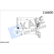 Kale Kalorifer Radyatörü Fıat Tempra 95 01 Tipo 95 01 Alfa Romeo 145 95 01 146 94 01 155 92 97 250X158X42 Musluklu
