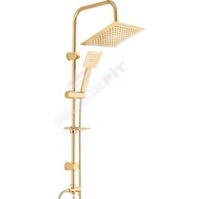 Blackfit Gold Tepe Duş Seti Yağmurlama Duş Başlığı Duş Robotu