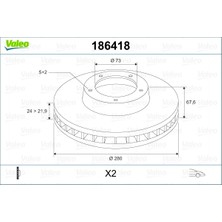 Valeo Ön Fren Aynası Boxer I-Iı 94 Jumper I-Iı 94 Ducato I-Iı 94 280X24X5DLXHAVALI