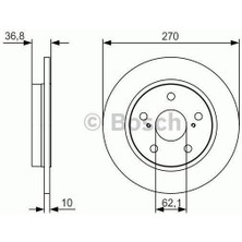 Bosch Fren Diski Arka Toyota Corolla Auris 1.4 D4D 2007- Corolla 2013-