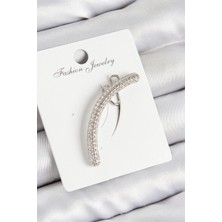 Al-Kar Ticaret Pirinç Zirkon Taşlı Model Gümüş Renk Sağ Kıkırdak Küpe